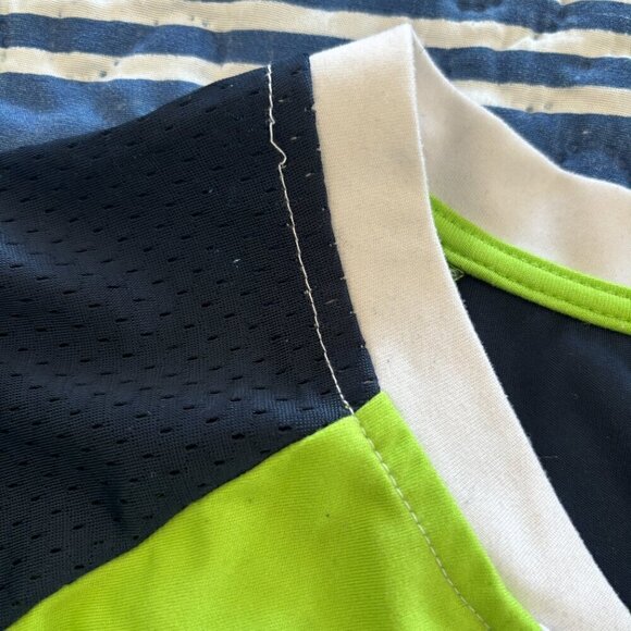 Womens Seattle Seahawks Jersey Shirt Draft Me Laces Bling Sequins Sz LG - Picture 5 of 7